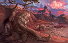 GLCA - Brian Engh painting of Tritylodont Stronghold, depicting life related to rare fossils d...jpg